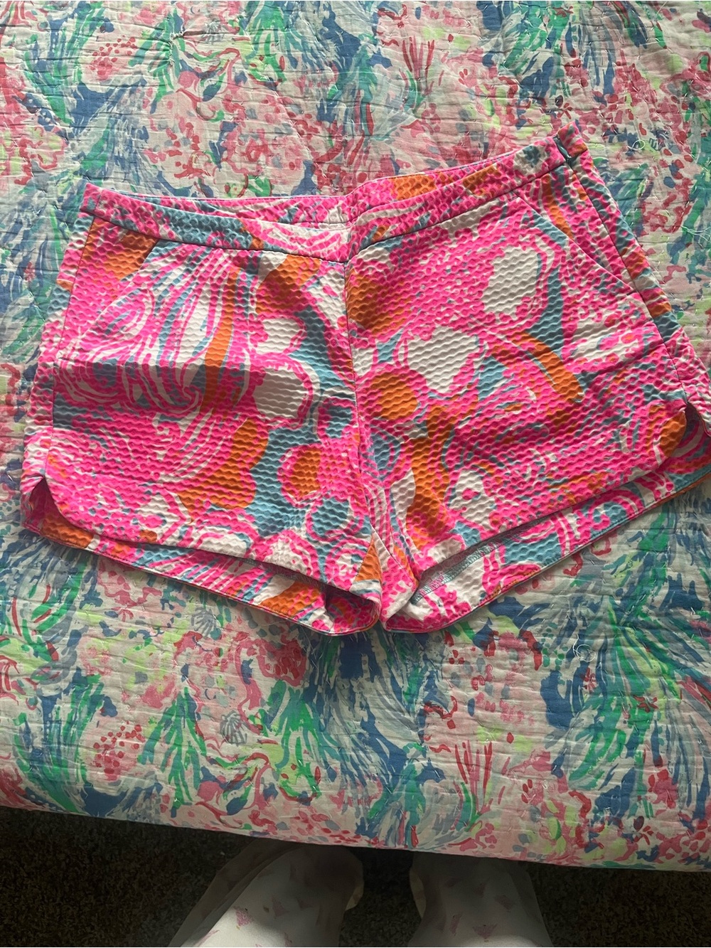 Lilly Pulitzer Pink Multicolor Floral Athletic Shorts